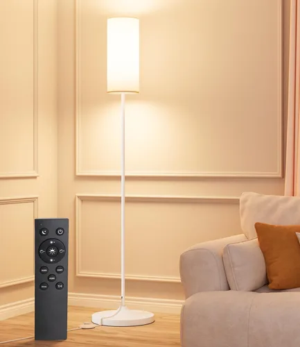 Vista 9 de luckystyle Lámpara de Pie LED para Sala de Estar, Lámpostas Regulables con Interruptor de Pie, Lámpara de Pie de Oro con Temperatura