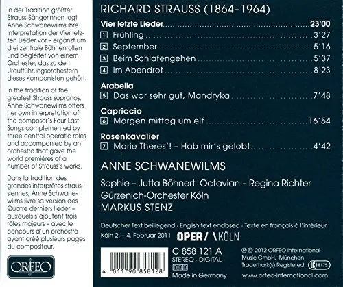 Vista 2 de Strauss Vier letzte Lieder Arabella Capriccio Der Rosenkavalier