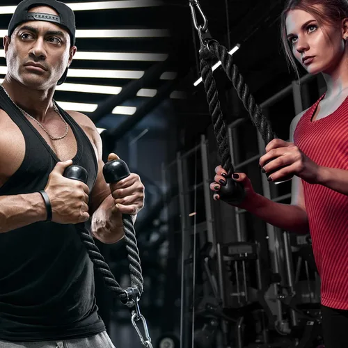 Vista 5 de Sistema de polea para gimnasio en casa, sistema de polea de cable para gimnasio para máquina de cable LAT Pulldown Accesorio de polea con cuerda