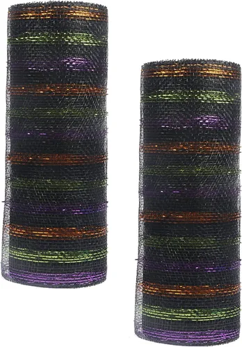 Vista 88 de YYCRAFT Paquete de 2 cintas de malla de polímero metálico de 6 pulgadas (total 20 yardas, verde manzana)