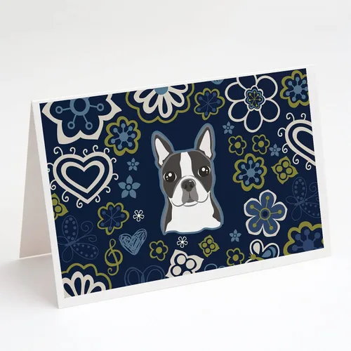 Vista 26 de Caroline's Treasures BB5095GCA7P - Tarjetas de felicitación y sobres con diseño de flores azules y sabuesos afganos, paquete de 8 tarjetas en blanco