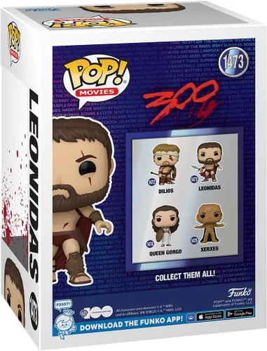 Vista 3 de Funko Pop! Movies: 300- Leonidas - Bloody - 300 The Movie - Figura de vinilo coleccionable - Idea de regalo - Producto oficial - para niños