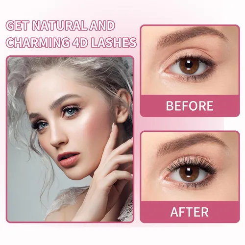 Vista 6 de Pestañas magnéticas dobles, pestañas magnéticas sin delineador de ojos 4D aspecto natural, reutilizables, fáciles de usar, pestañas postizas