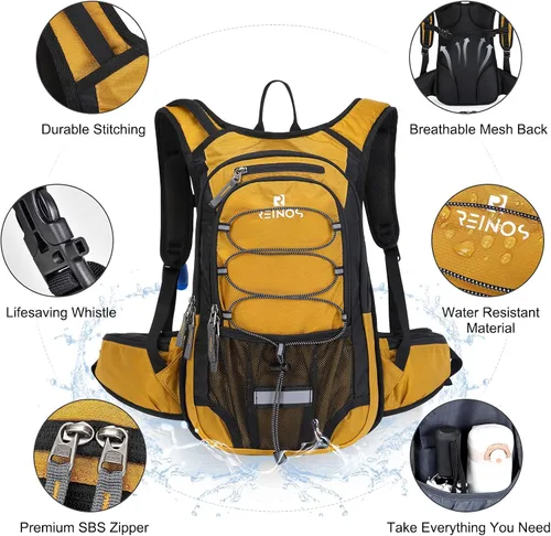 Vista 3 de Hydration Pack Backpack with 3L Water Bladder for Men & Women, Hiking Daypack with Thermal Insulation Running, Cycling, Camping, Skiing, Outdoor