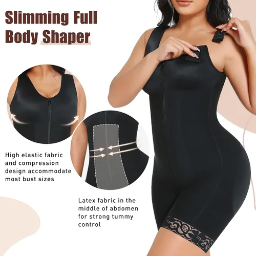 Vista 3 de FeelinGirl Tummy Control Faja Colombianas Full Body Shaper Butt Lifter Thigh Slimmer Post Surgery Compression Bodysuit