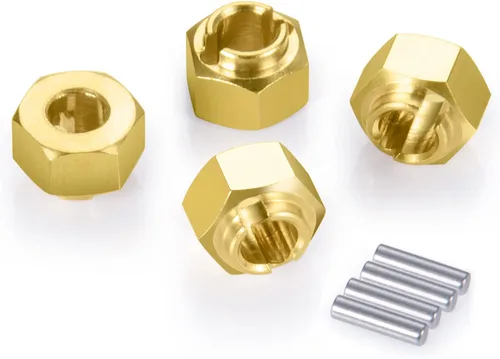 Vista 4 de AXSPEED Extensores de cubo de rueda de latón RC de 0.157 in, adaptador hexagonal resistente para 1:18 TRX4-M TRX4M Crawler Car