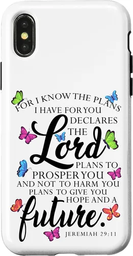 Vista 5 de iPhone 16 Christian Faith Jeremiah 29 11 Inspiring Butterfly Art Women Case