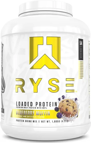Vista 22 de RYSE Proteína en Polvo Cargada - Jet-Puffed Pastel de Cumpleaños - 25g Aislado y Concentrado de Proteína de Suero con Fibra Prebiótica y MCTs - Bajo