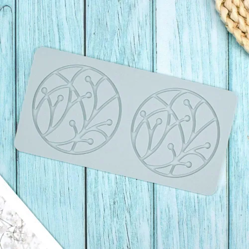 Vista 4 de Molde de encaje de hojas huecas 3D, molde de encaje de silicona con formas de flores de múltiples hojas para decoración de pasteles, tapete