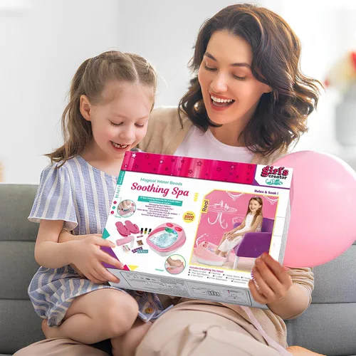 Vista 9 de Juego de spa de pies y uñas para niños, kit de día de spa para niñas, bañera de masaje de pies y secador de uñas, juguetes de manicura, pedicura