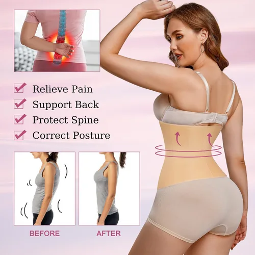 Vista 3 de MICOHPKLE Entrenador de cintura para mujer, corsé de cintura para control de abdomen, faja de entrenamiento delgada