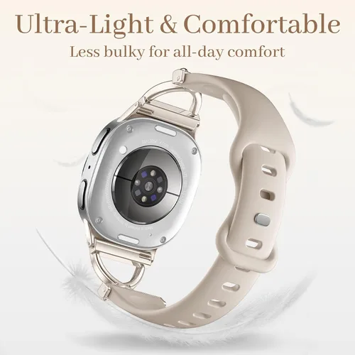 Vista 8 de Getino Correa delgada para Samsung Galaxy Watch 9, Watch 8 y 8 Classic para 1-Starlight