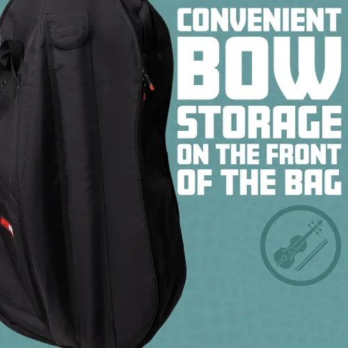 Vista 2 de Gator Cases - Bolsa de viaje para orquesta y banda ligera para 1/2 contrabajo vertical; (GBO-BASS12)