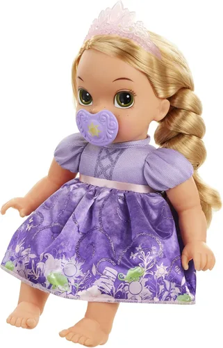 Vista 2 de Disney Princess Muñeca Rapunzel de lujo para bebé con chupete de juguete