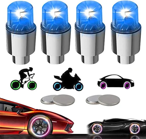 Vista 14 de 20 Pack de tapas de válvula de luz LED para neumáticos de coche, ruedas y conjuntos, luces de neumáticos de bicicleta, motocicleta, luz de válvula