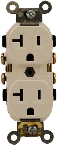 Vista 3 de Leviton Receptáculo dúplex de 15 amperios, 125 voltios, grado residencial, conexión a tierra, todos los tornillos retrocedidos, 5320-ECP, negro