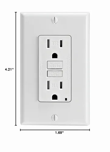 Vista 2 de Receptáculo Leviton con autopruebas, resistente a la manipulación, con indicador LED, Blanco, GFTR1-3W