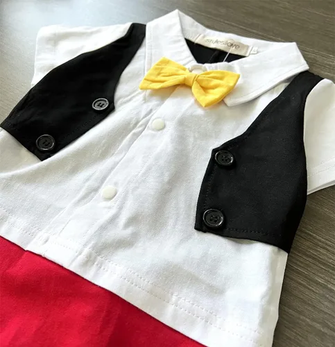 Vista 5 de stylesilove.com Baby Boy Bowtie - Mameluco de dibujos animados