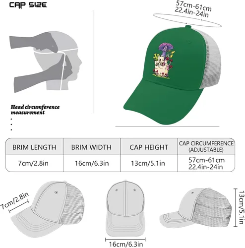 Vista 4 de Baseball Caps Human Skull and Mushroom Dad Hat, Vintage Dad Hat for Women