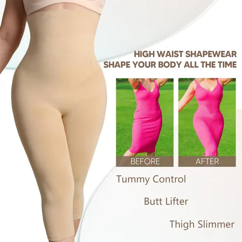 Vista 4 de Takusun Leggings moldeadores para mujer, control de abdomen, cintura alta, sin costuras, moldeador de cuerpo, levantamiento de glúteos, muslos más