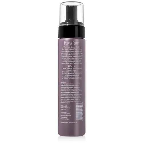 Vista 2 de SUDZZfx Powerfoam - Soufflé de peinado - Mousse espesante sin aerosol para cabello rizado - Espuma de tamaño de viaje para mujeres y hombres negros
