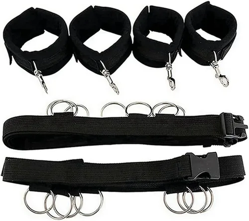 Vista 4 de Correas de cama King para adultos, correas de amarre para adultos, juguetes de dormitorio, correas de cama para tamaño Queen, correas de cama