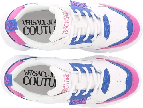 Vista 6 de Versace Jeans Couture White Blue Signature - Tenis de moda para mujer, BlancoAzul