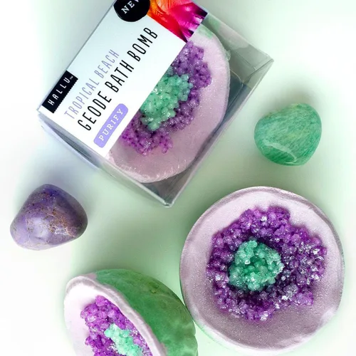Vista 6 de Hallu Tropical Beach - Bomba de baño de geoda de 3.00 oz cada una, paquete de 6