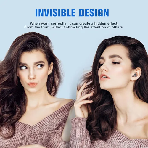Vista 6 de Mini auriculares invisibles pequeños inalámbricos Bluetooth de perfil bajo más pequeños micro discretos auriculares ocultos para pequeños canales