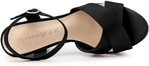 Vista 4 de Allegra K Sandalias de plataforma con tacón grueso para mujer