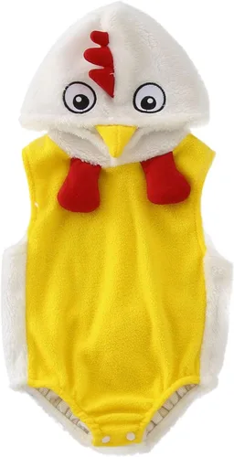 Vista 6 de Ropa de bebé niña de 12 a 18 meses, disfraz de animal de pollo para invierno (blanco, 3-6 meses)