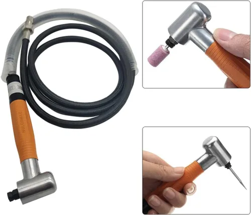 Vista 5 de Amoladora neumática micro ángulo aire 90 grados 0.118 in Die lápiz pulidor herramienta accesorios kit naranja herramientas eléctricas