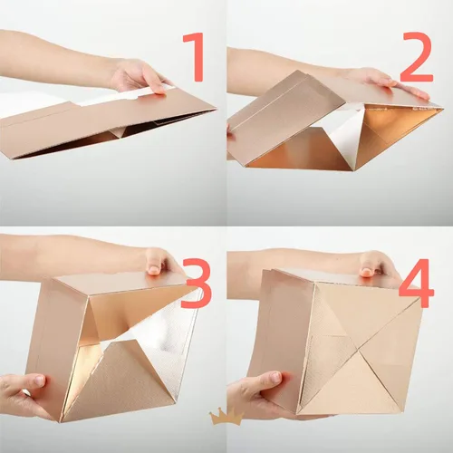 Vista 8 de PACKQUEEN Cajas de regalo de Navidad color dorado champán, paquete de 10 unidades de 6 x 6 x 4 pulgadas, cajas de regalo pequeñas con tapas, cajas