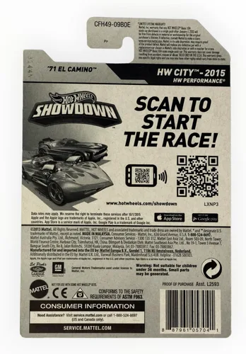 Vista 2 de Hot Wheels '71 El Camino, HW City 18/250 [Púrpura]