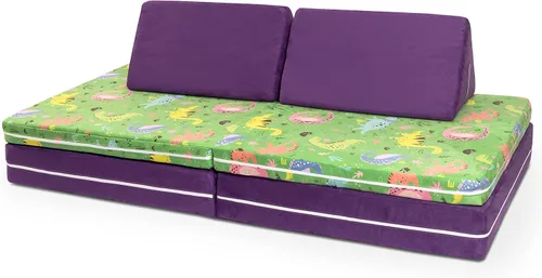 Vista 17 de Jaxx Playscape - Imaginativo juego de muebles modulares/sofá - Patrones divertidos para niños (arco iris/rosa)