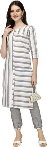 Vista 3 de TRENDMALLS Kurta con pantalón de mezcla de algodón del sur para mujer