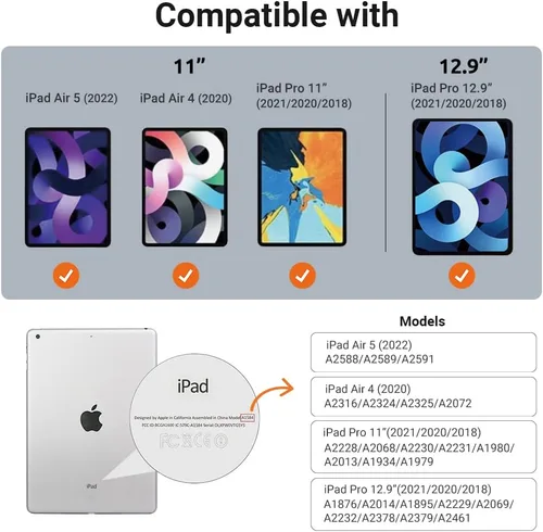 Vista 6 de Funda magnética para iPad para iPad, soporte triple ultra delgado, folio para iPad, compatible con apagado y encendido automático, compatible