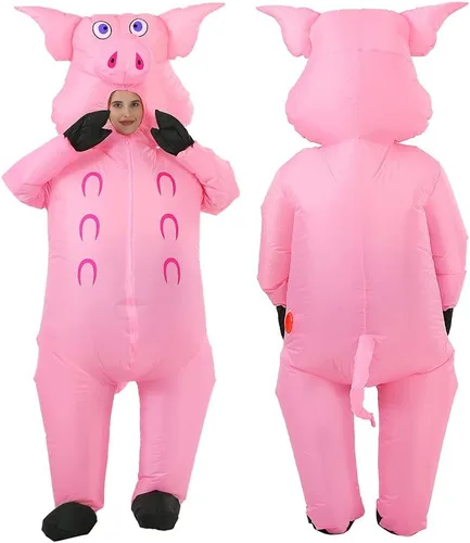 Vista 3 de RHYTHMARTS - Disfraz navideño inflable para adulto, cosplay, fiesta, ropa divertida, disfraz, fiesta de máscaras, desfile. 1 pieza., talla única