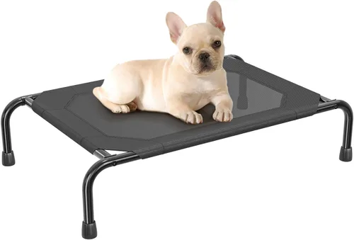 Vista 9 de Simple Trending Cama elevada para perros pequeños, cuna elevada impermeable para perros, cama refrescante para mascotas al aire libre, 36.5" x Negro