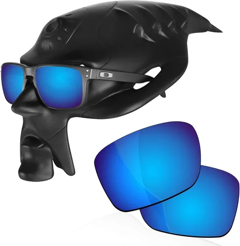 Vista 3 de Lentes polarizadas de repuesto para gafas de sol Oakley Holbrook OO9102Holbrook AF OO9244, color negro azabache + azul hielo
