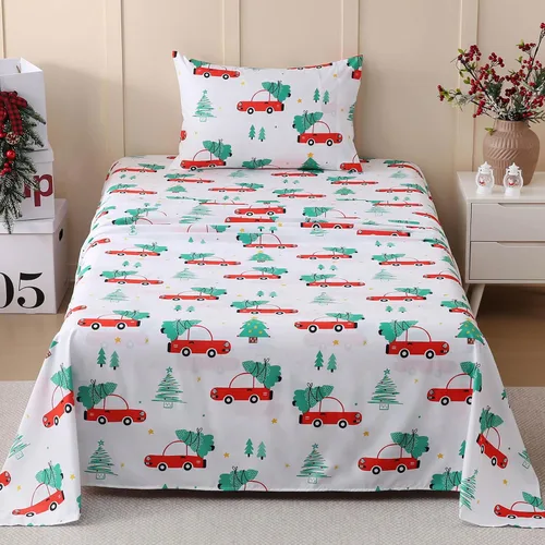 Vista 33 de JSD - Juego de sábanas de 3 piezas para niños, tamaño individual Soft Printed Microfiber Sheet and Pillowcase Set, OEKO-TEX Certified, 16 inch Deep