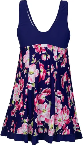 Vista 27 de Wantdo - Vestido de baño adelgazante, traje de baño de una pieza estilo pavo real, vintage, para mujer