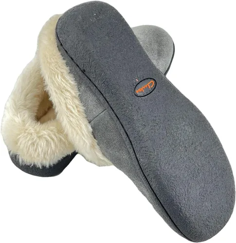 Vista 6 de Clarks JMH2047 - Pantuflas de piel sintética de felpa suave para mujer