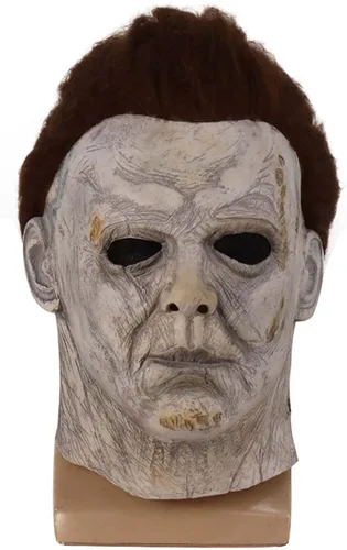 Vista 4 de Led Light Up Mask Michael Myers Cosplay Costumes Halloween Scary Latex Mask Horror Killer Role Play Dress Up Party Props