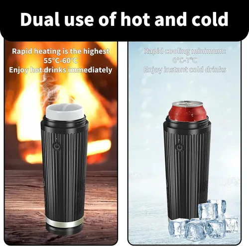Vista 2 de Enfriador y calentador inteligente 2 en 1 de 12 V, mantiene la bebida fría o caliente en el soporte, calentador de agua y leche para bebidas y café