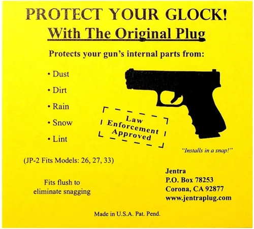 Vista 4 de Jentra JP2 para Glock 26, 27, 33, 39 Gen 1-3 Grip Frame Plug White Paint Fill - Elige tu diseño
