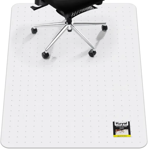 Vista 18 de Alfombrilla para Silla de Oficina Kuyal para Alfombra, 32x48 Transparente de Alta Resistencia, Protector Bajo Escritorio para Pisos Alfombrados