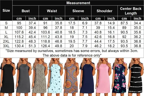Vista 6 de Ekouaer Paquete de 3 camisones para mujer, ropa de dormir de manga corta, camiseta lisaestampada, vestido de dormir con botones