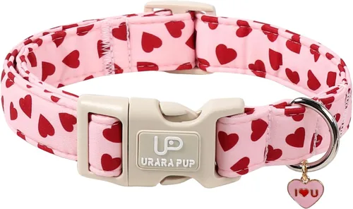 Vista 41 de Collar de perro floral azul, collar floral de algodón ajustable para primavera y verano con colgante de margarita, hebilla de liberación rápida
