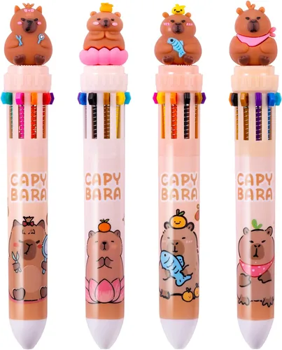 Vista 9 de Heliar Bolígrafo multicolor de 0.028 in, bolígrafos de colores 10 en 1, bolígrafos retráctiles de animales para oficina, suministros escolares